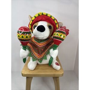 Mariachi Puppy Dog wearing Sombrero Animated Musical Plush Plays Macarena 12"
